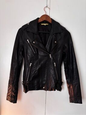Gianni Bini Black Leather Moto Jacket